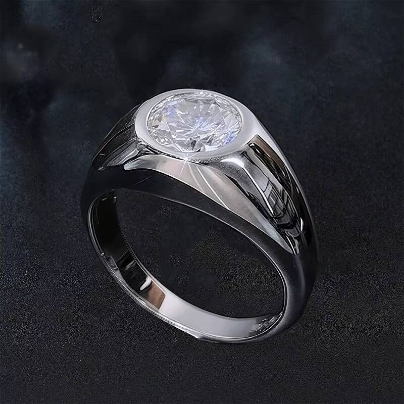 New Minimalist High Quality 925 Silver Moissanite Jewelry Wedding Promise Rings for Women and Men