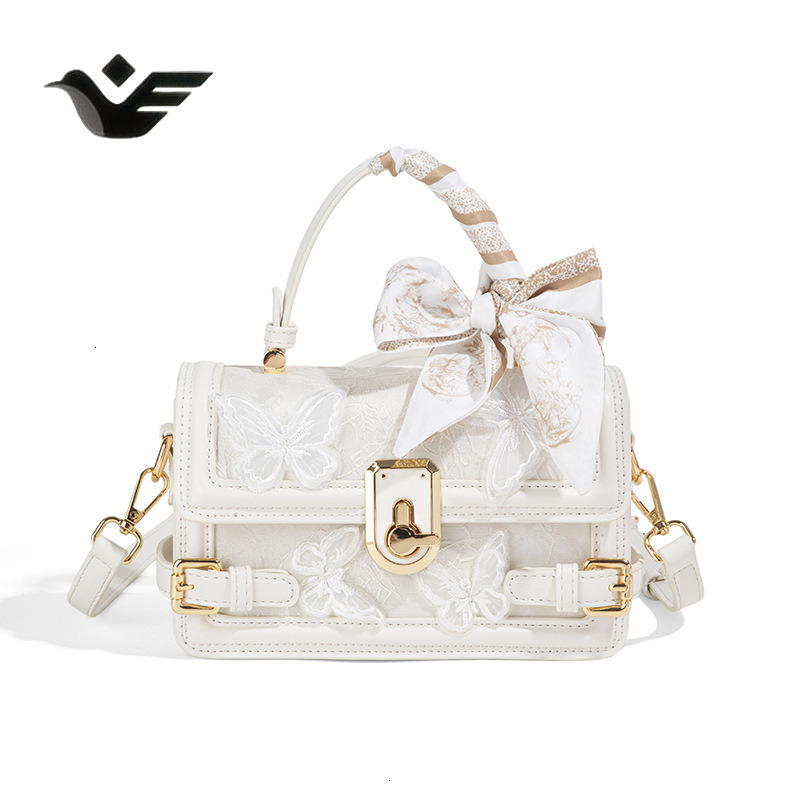 Feiyan Free Shipping New Designer Bag Luxury Shopping Bag Fairy Lace Box Bag Fashion New High-end Butterfly Embroidery Small Square Bag Trendy Commute