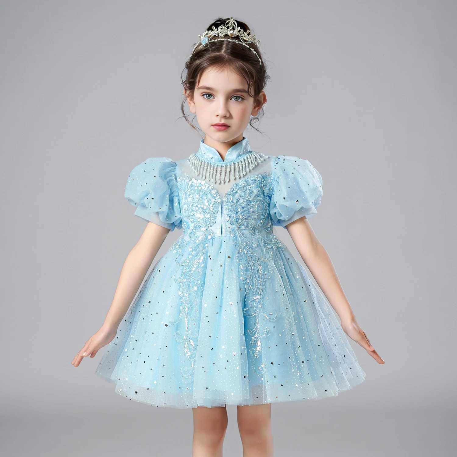 Girl Flower Princess Dress Kids Summer Gown Dresses For 2-10 Years Girls Wedding Birthday Party Clothing Children Pink Costume Z250904