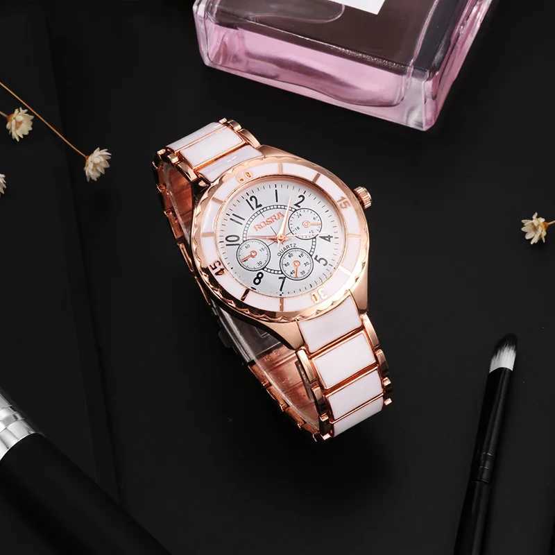 Rose Gold White Watch Wen Watch Classic Steel Ceramic Ladies Wristwatch Clock Reloj Mujer Montre Fem Relogio Feminino Saati X250904