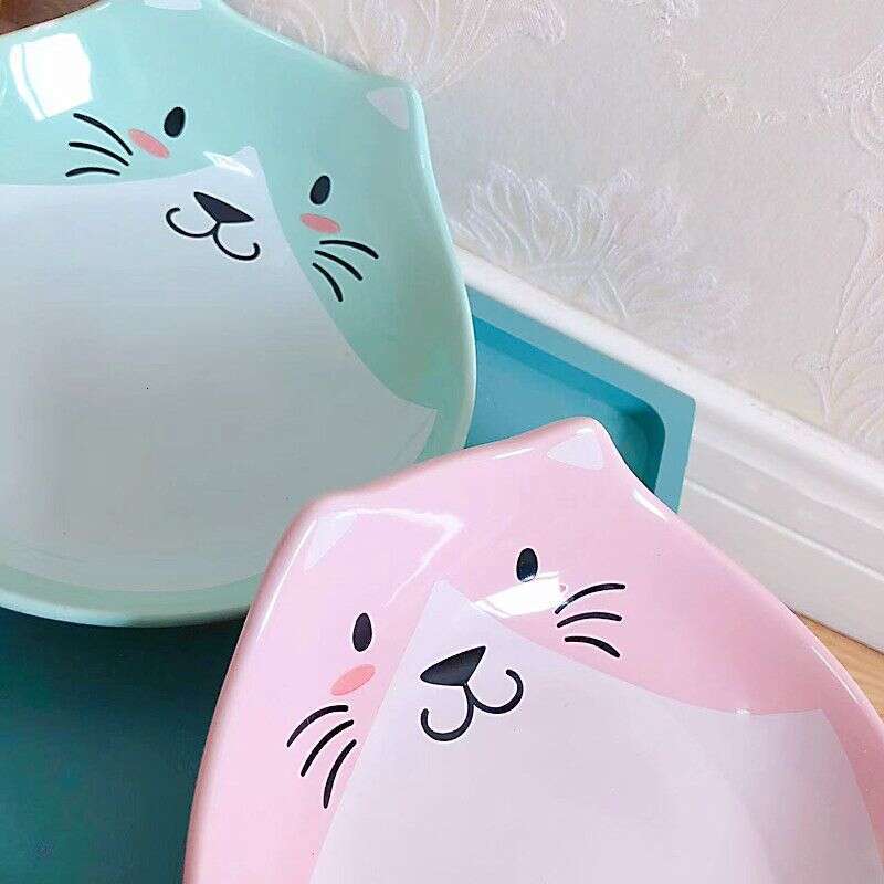 famous brand New Pet Ceramic Fat Face Cartoon Food Cat Dog Bowl Universal Easy to Clean