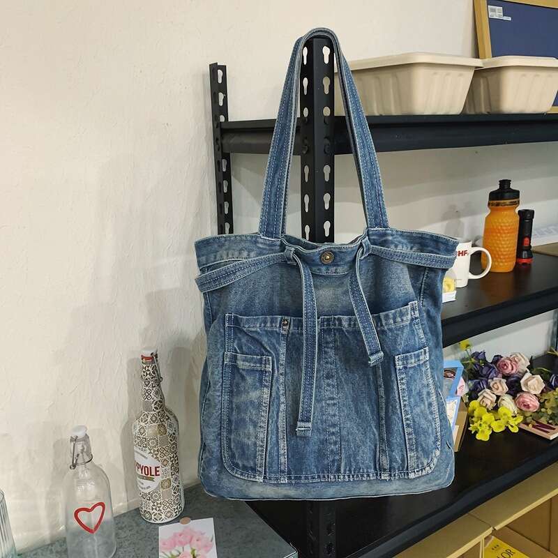 Denim Canvas Large Capacity Tote 2025 New Fashion Shoulder Crossbody Women's Commuter Bag