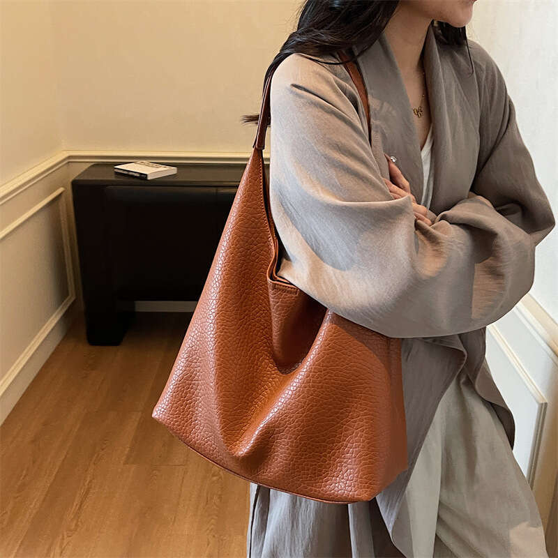 Large Capacity 2025 New Simple Casual Commuter Underarm Mother-Daughter Single Shoulder Tote Bag for Women