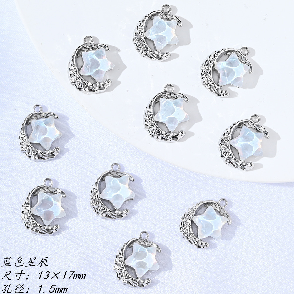 Alloy Pendant Inlaid With Diamonds Silver Jewelry Heart Wreath Moon Metal DIY Accessories Bracelet Necklace Designer Luxury Free Shipping Handmade Mat