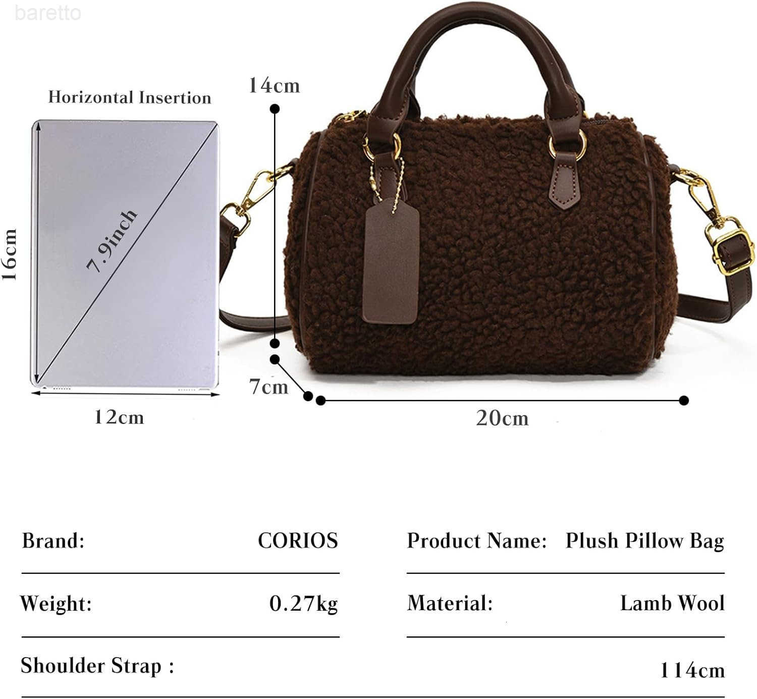 Lamb Wool Handbag for Women Soft Plush Shoulder Bag Fluffy Tote Bag Crossbody Bag Furry Top Handle Bag Boston Bag M250904