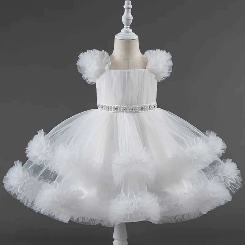 Baby dress 0-5 years old birthday party wedding sleeveless mesh fluffy cute girl princess dress Z250904
