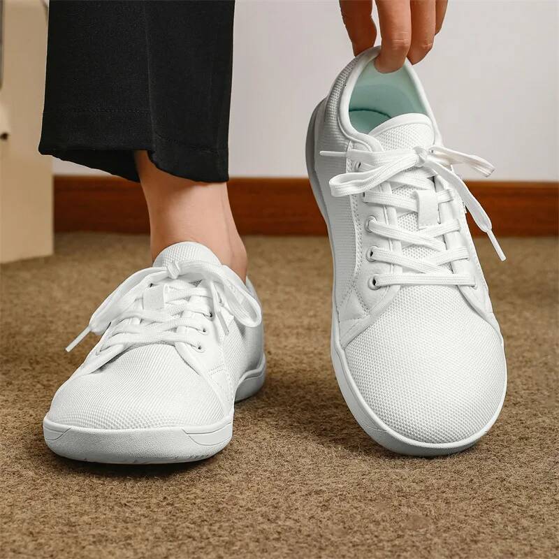 Large Size Breathable Mesh Men's Women's Flyweave Sneakers Wide Barefoot Flat Casual Shoes Soft ddmysaturn