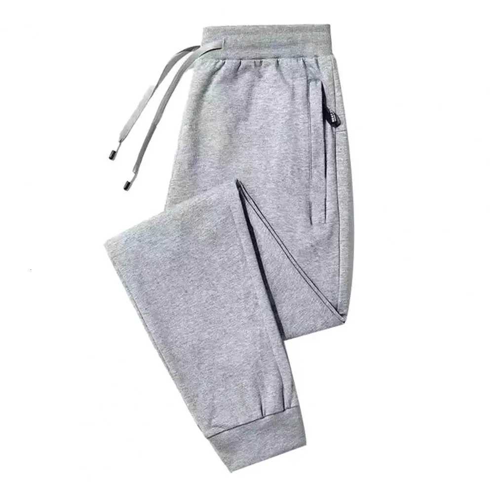 Winter Pants Men Fur Lined Joggers Thick Sweatpants Drawstring Trousers Men Fleece Running Pants Warm Velvet AnkleTied PantsXJ250904
