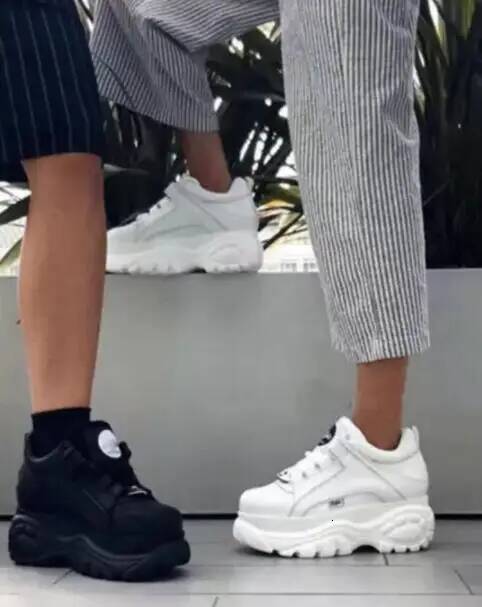 2021 Top Quality Genuine Leather Platform buffalo Shoes Women Casual Sneakers Round Toe Brand Dad shoes ST487 ST488 ddmysaturn