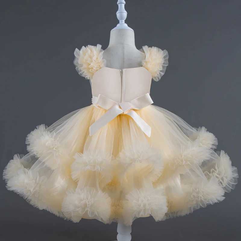 Baby dress 0-5 years old birthday party wedding sleeveless mesh fluffy cute girl princess dress Z250904
