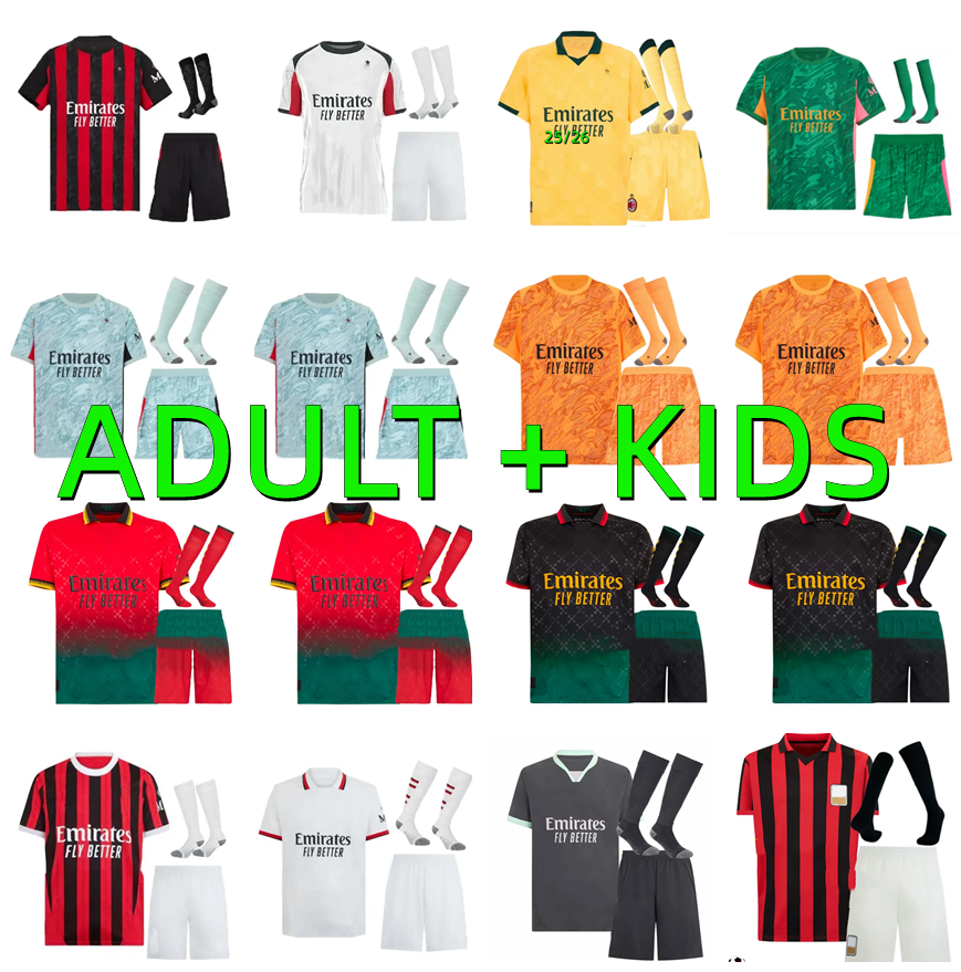 25 26 RAFA LEAO ModriC THEO MILANS soccer jerseys 2025 2026 BONDO M.MAIGNAN RICCI TOMORI GIMENEZ LOFTUS-CHEEK Chukwueze Gabbia BONDO football shirt Men Kids kit fourth