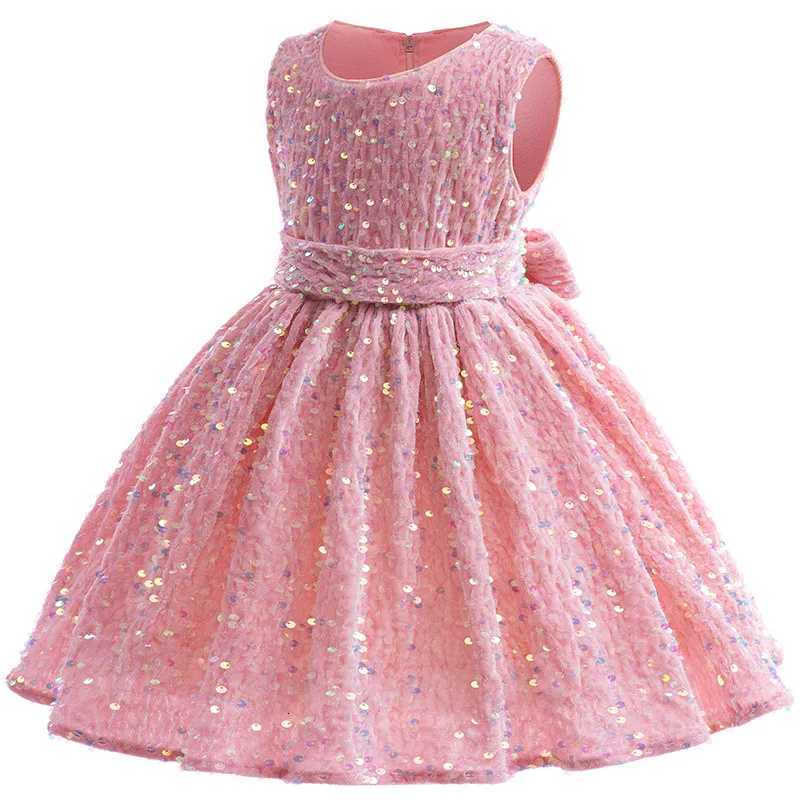 Luxury Dresses For Children Christmas Dress Sparkling Sequin Sleeveless Dress For Toddler Girls Formal Prom Party Pageant Gown Z250904
