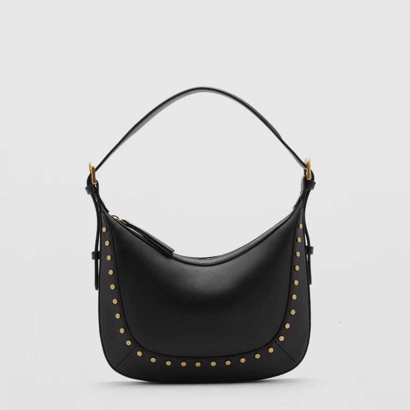 Womens Small Studded Shoulder Bag Fashionable Top Handle HalfMoon HandBag Design for Everyday Style Punk Inspired Z250903