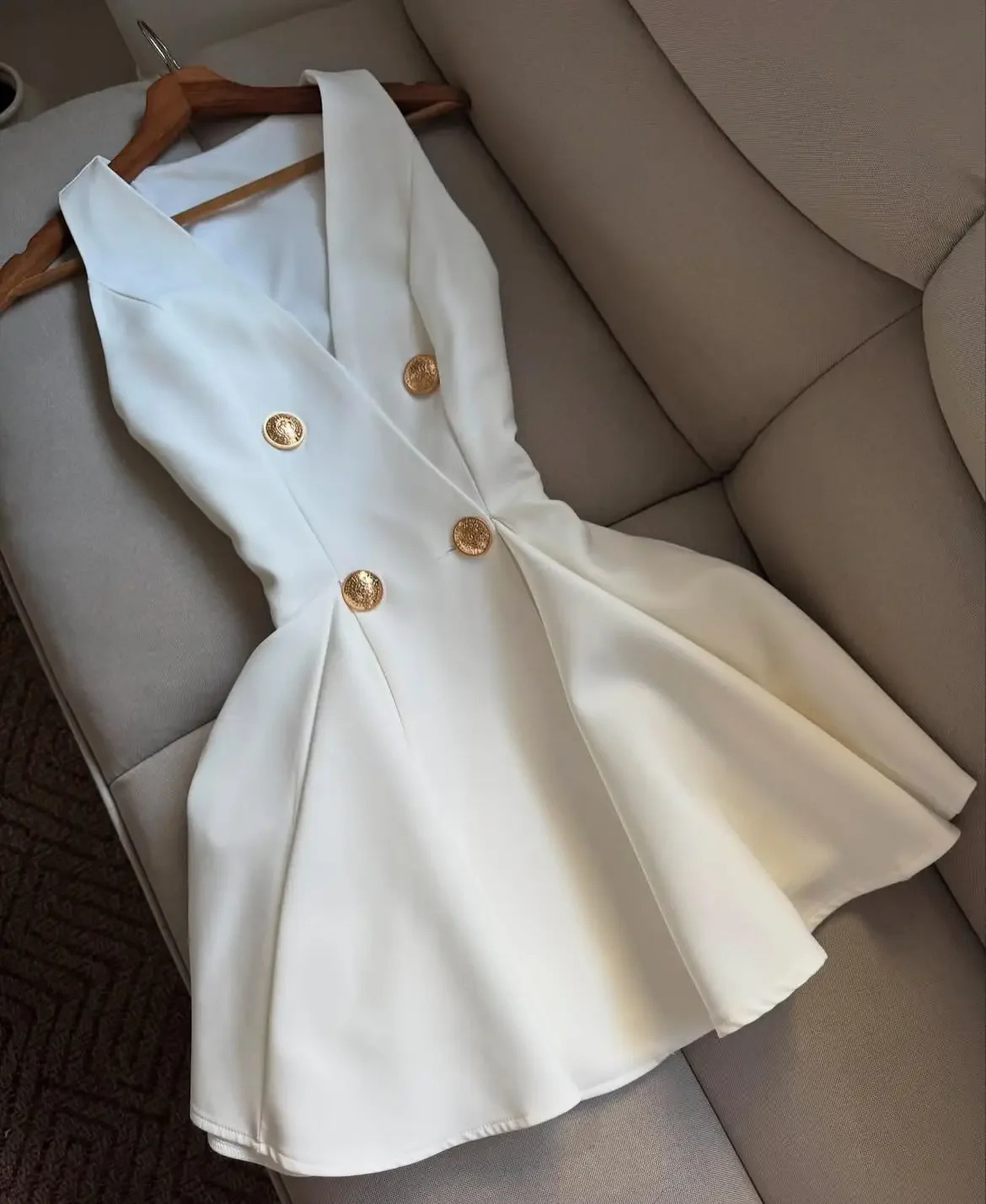 Women Elegant Sexy Deep Vneck Slim Dress Black White Button Mini Short Dresses Satin Evening Dress Summer Pleated Skirt250905