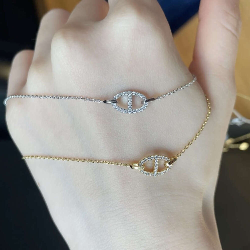 Nose Shiny Inlaid Collarbone Chain Girlfriend Gift Color Necklace Gold Circle Shape