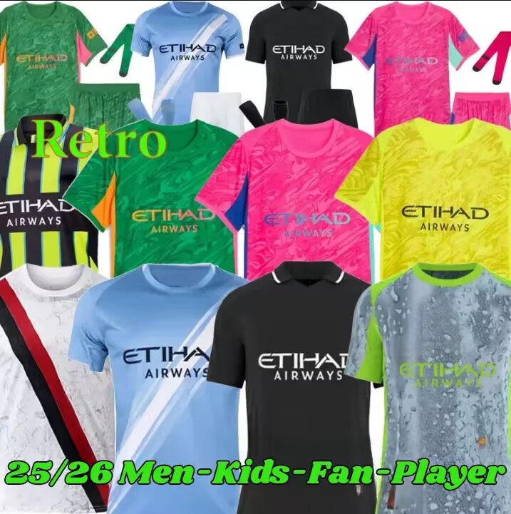 2025 2026 De Bruyne Phillips Man City Grealish Ferran Mahrez Foden Bernardo Joao Cancelo z Rodrigo Football Shirt Men Kids Kit Sets 25 26 Soccer Haaland Jerseys