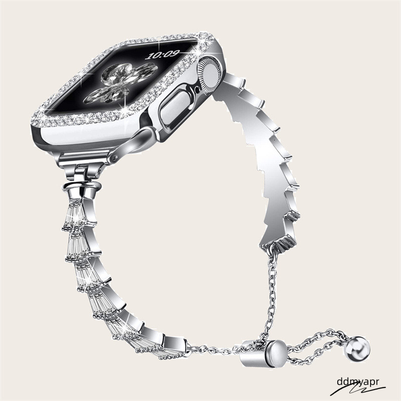 Shell Straps Apple Watch 38Mm 40Mm 41Mm 42Mm 44Mm 45Mm 46Mm 49Mm Smart Strap Bands Bling Dia Bracelet For Iwatch Band Series 10 9 8 7 6 5 4 3 Ultra Dd