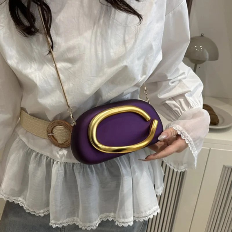 Gold Metal Closure Box Clutch Bag for Women Evening Wedding Party Cute Purse crossbody Bag purple green Metal handle Handbag 250904