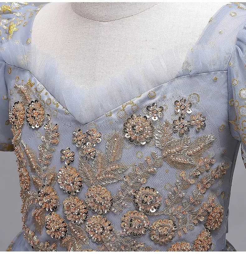 3-14 Year Girls Princess Dress Summer Children High-end Formal Wear Ball Gown Flower Girl Wedding Piano Performance Outfit Dress Z250904