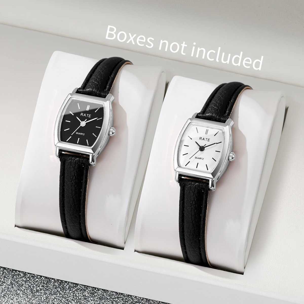 2PCSSet Fashion Casual Wen Watches Leather Strap Quartz Wristwatch Reloj Mujer Girls Clock GiftWithout Box X250904