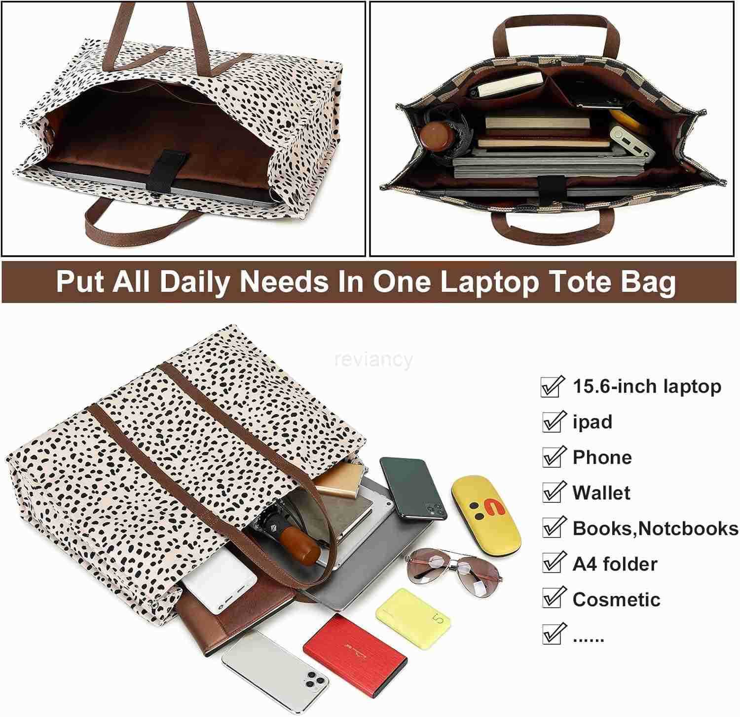 Tote Bag for Women Work 156 inch Canvas Shoulder Bags Computer Messenger Purse Teacher Handbag Office BriefcaseW250904