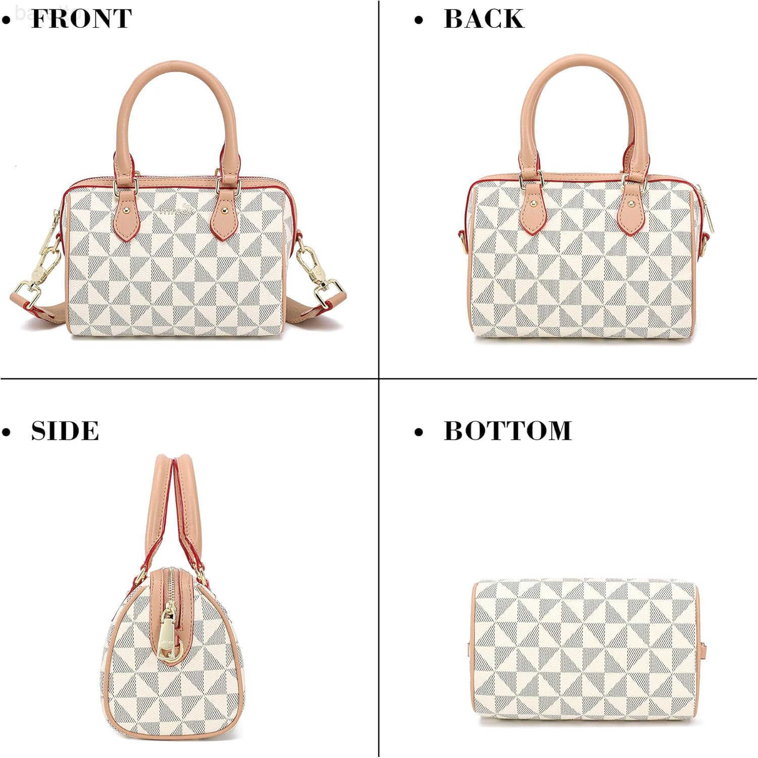 Barrel Bag for Women Top Handle Satchel Shoulder Boston Bags Crossbody Purse Handbag with Detachable Long Strap M250904