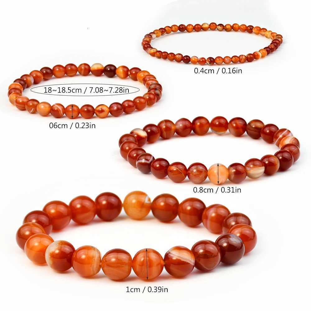 Vintage Sardonyx Carnelian 4mm 6mm 8mm 10mm Natural Stone Round Beaded Bracelet For Men Women Bohemian Handmade JewelryXJ250904