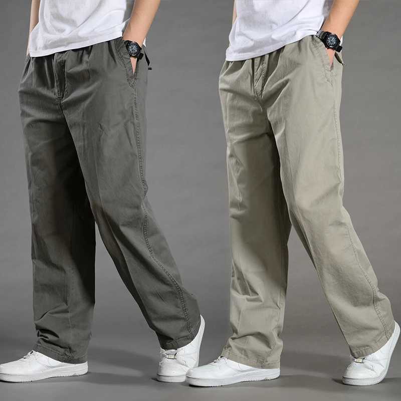 Mens Cargo Pants Cotton Black Work Pants Large Size Summer Casual Climbing Joggers Man Sweatpants Sports Spring Autumn TrousersXJ250904