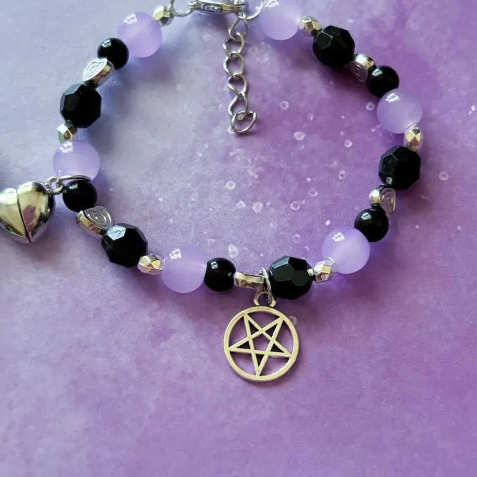 Raven and Beast Boy matching Bracelet for friends couples gothic Valentines Day gift green purple teenage Emo HalloweeXJ250904