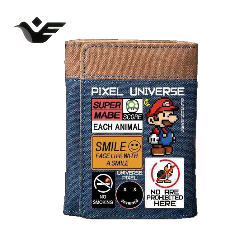 Feiyan Free Shipping New Designer Bag Luxury Shopping Bag Wallet Men Canvas Vertical Fashion Trend Student Youth Game Cartoon Anime Peripheral Card Ho