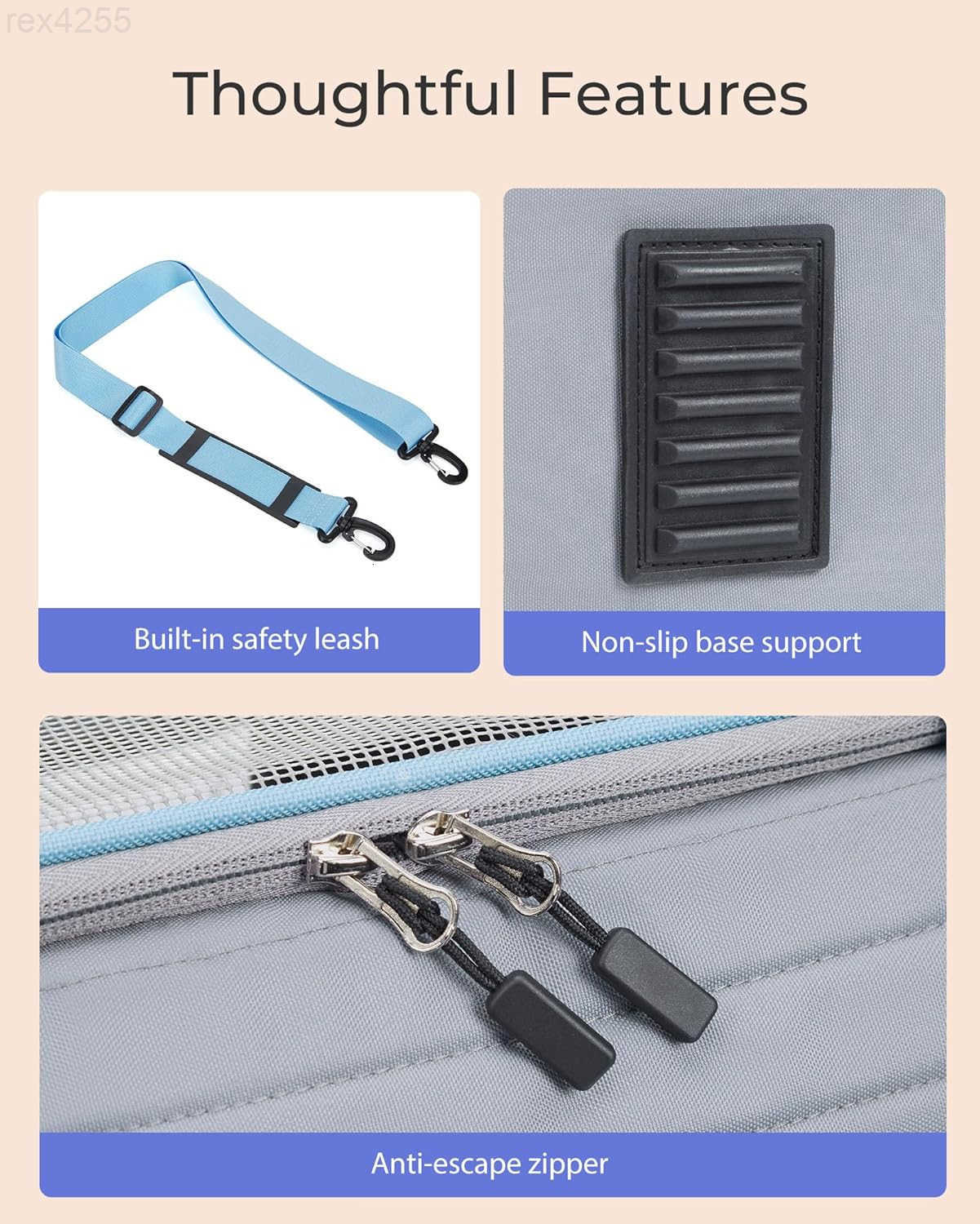 Pet Carrier NOBLE DUCK Airline Approved Pet Travel Bag for CatsDogs Up to 20 Lbs SoftSided MultiSided Breathable with AntiEscape Zipper Privacy CurtaW