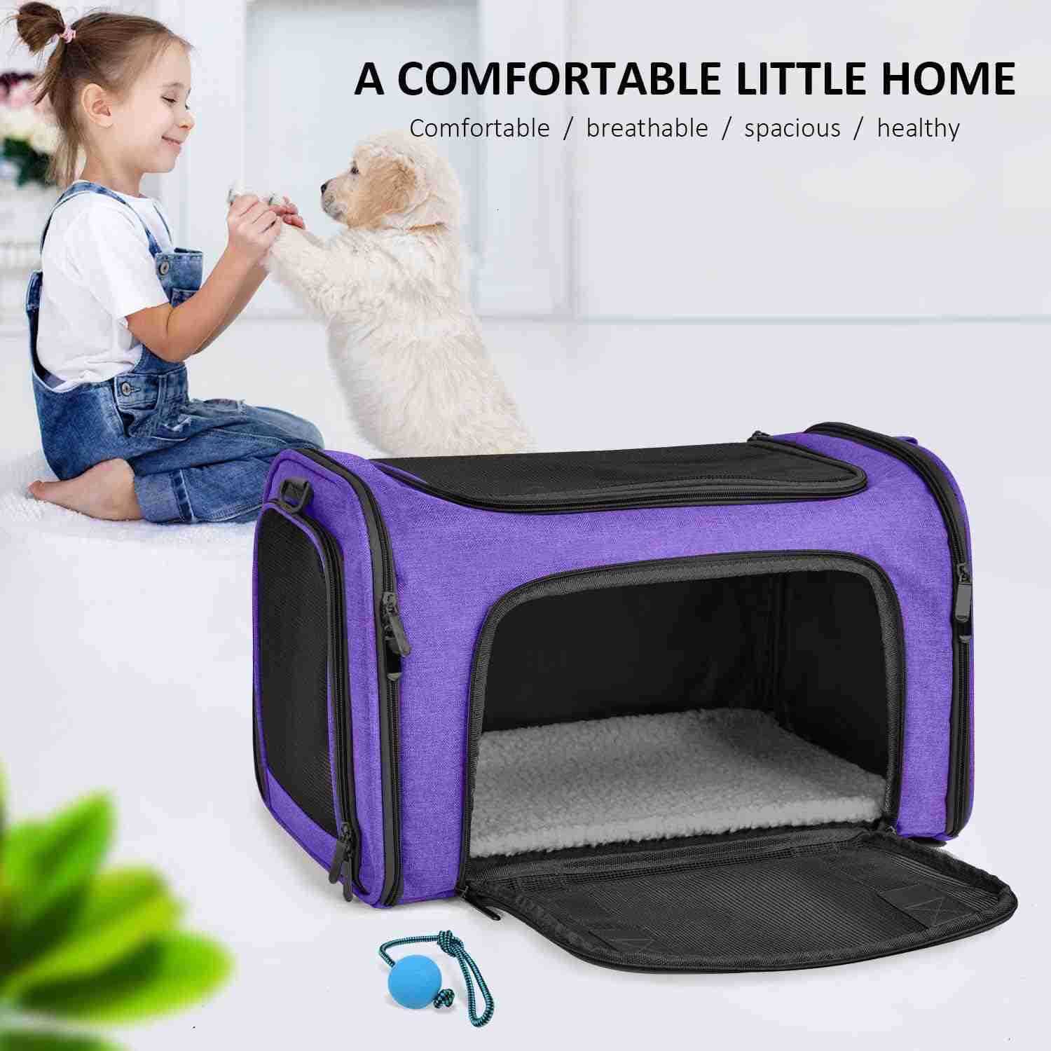 Cat Carriers Dog Carrier Pet Carrier For Small Medium Cats Dogs Puppies Up To 15lbs TSA Airline Approved Small Dog Carrier Soft Sided Collapsible Wate