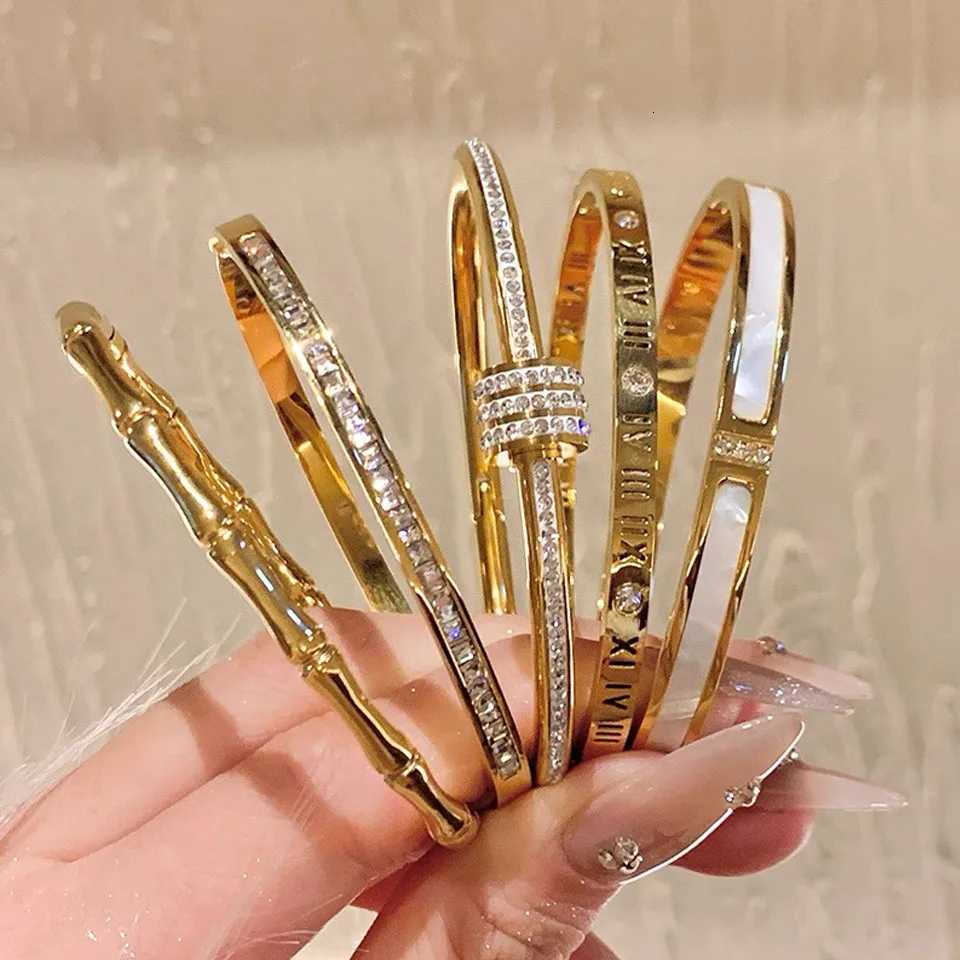 Yupsk Stainl Steel Bracelets for Wen Mtiple Styles Gold Color NonFading Bangles Fashion Jewelry Accory Gift S250904
