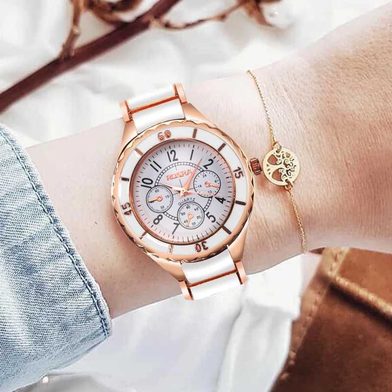 Wen Watches Rose Gold White Quartz Steel Watch Mujer Elegant Design Clock Ladies Wristwatch Bayan Kol Saati Feminino Reloj X250904