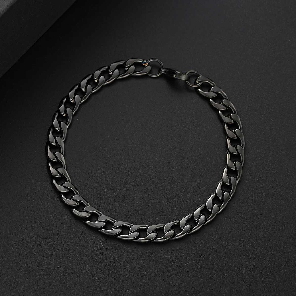 3 Pcs Stainless Steel Bracelet Necklace Ring for Men Women Retro Simple And Personalized Punk Hip Hop Jewelry Set Fashion Gifts W250904