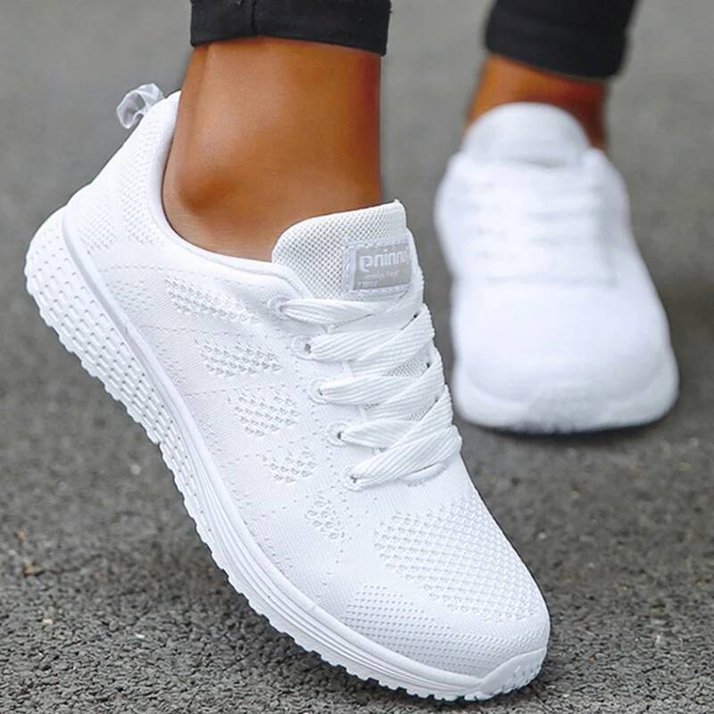 For Fashion Breathable 2024 New Comfortable Soft Sneakers Women Mesh Fabric Lace Up Woman Shoes Female Footwear ddmysaturn