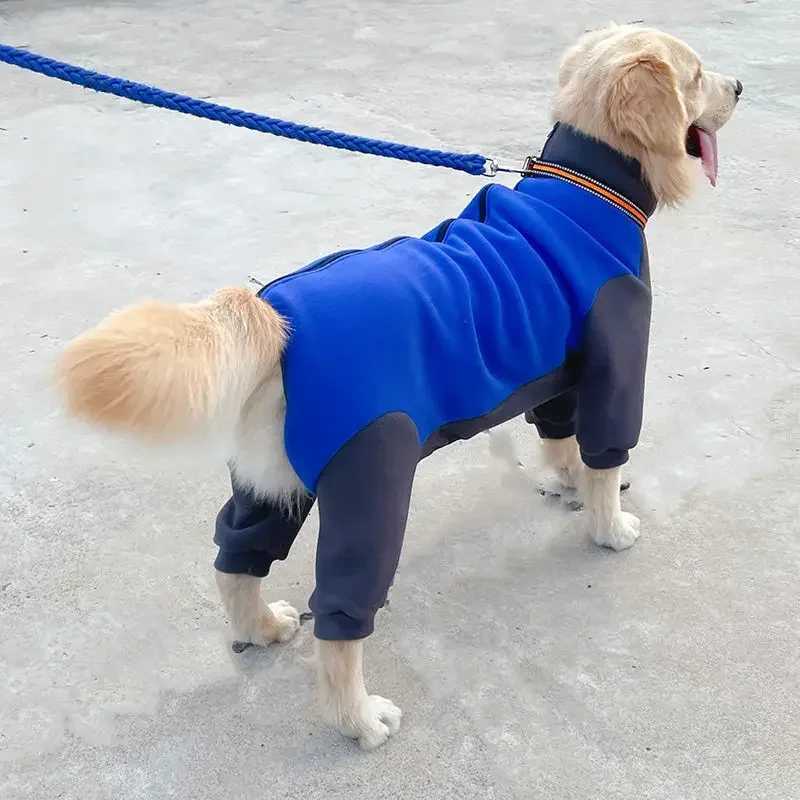 Winter Dog Clothes for Medium Large Dogs Pet Polar fleece Coldproof Warm Cotton Clothing Hoodie Elastic Fourlegged Sweatshirt W250904