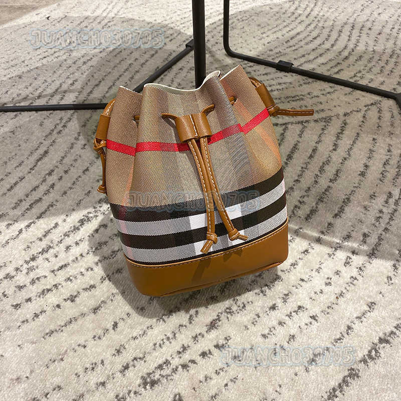 Womens Bag Plaid Bucket Bag 2022 New Mini Shoulder Crossbody Bag Simple Versatile H250904