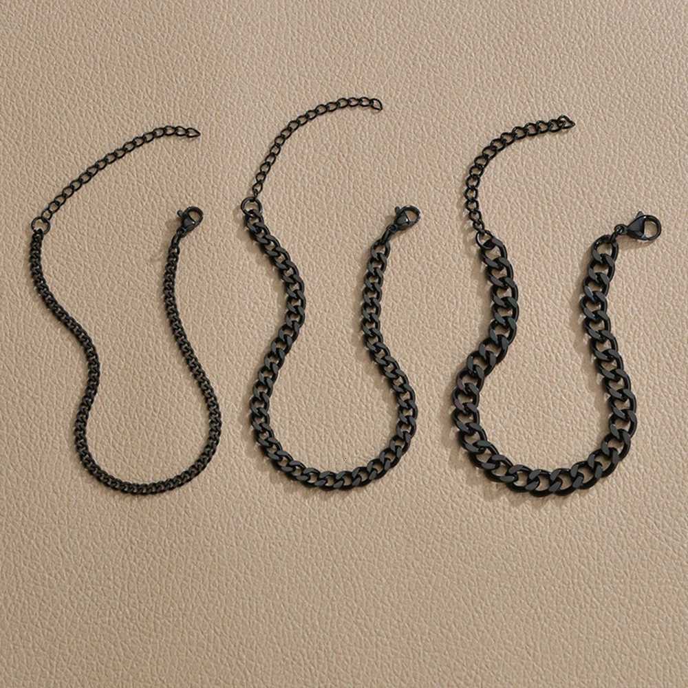 Stainl Steel Width 3557mm Cuban Chain Men Bracelet Classic Chain Bracelet For Men Women Jewelry Gift Length CustomizedXJ250904