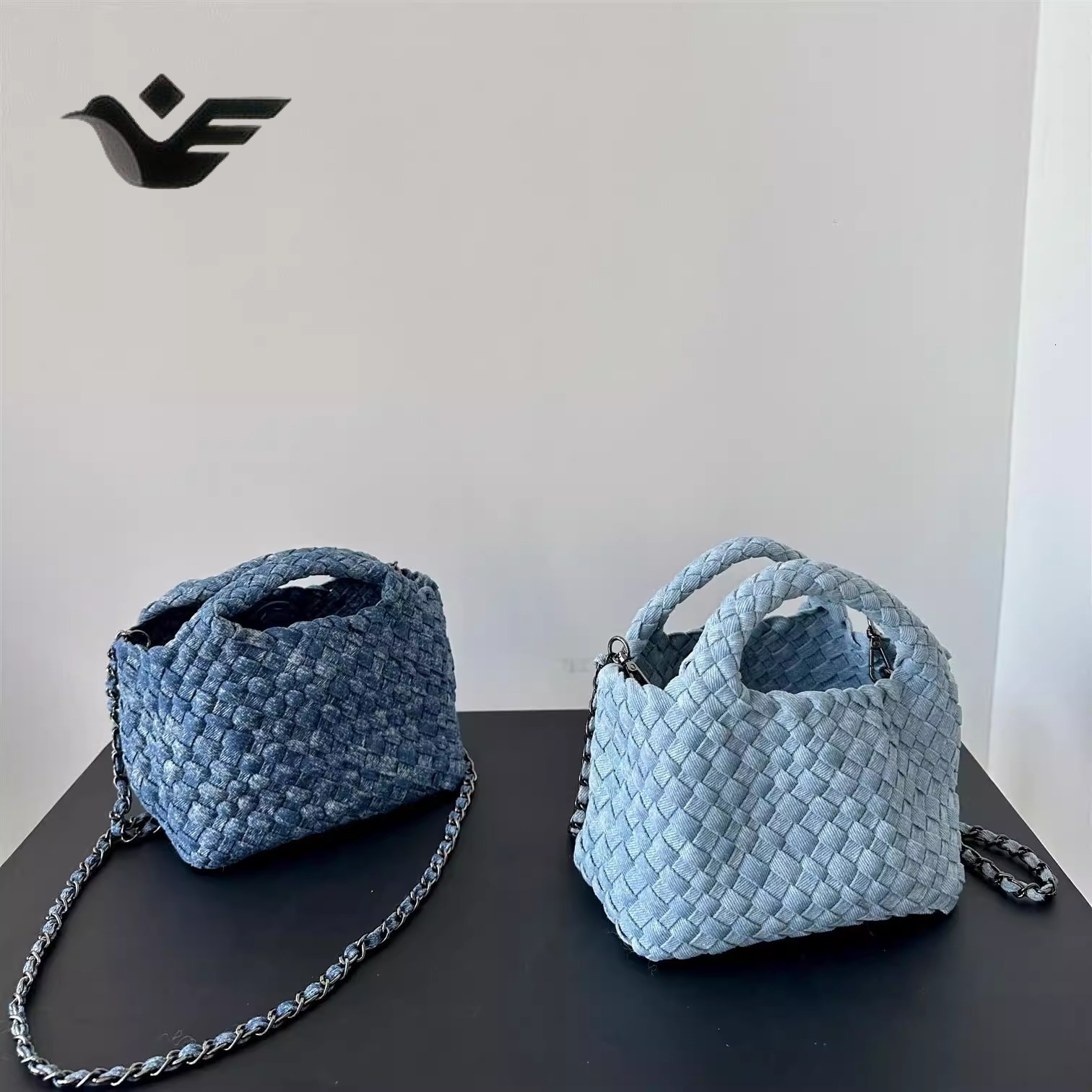 Feiyan Free Shipping New Designer Bag Luxury Shopping Bag Denim Woven Tote Bag For Women Large Capacity Handheld Basket Bag Single Shoulder Underarm