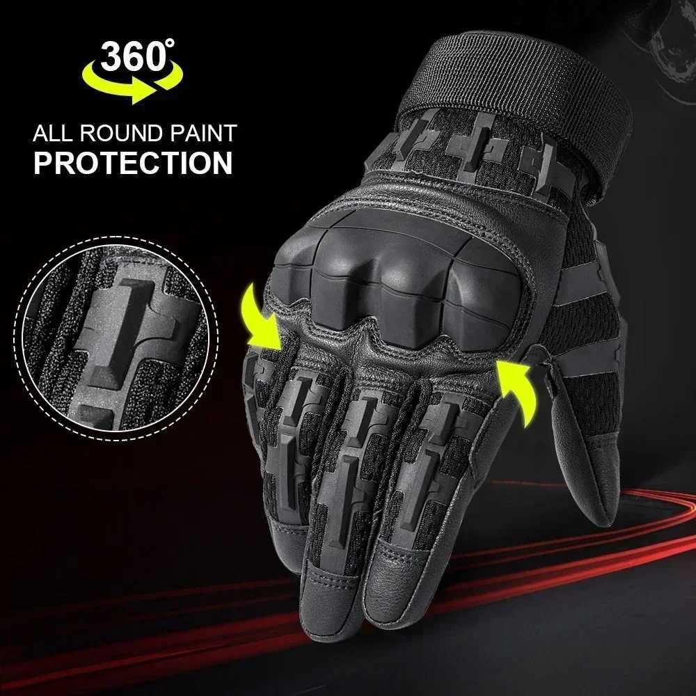 Tactical Gloves Pro Sports Gloves Touch Screen PU ather Outdoor Hunting Hiking Combat Airsoft Full Finger Shooting Glove MenXJ250904