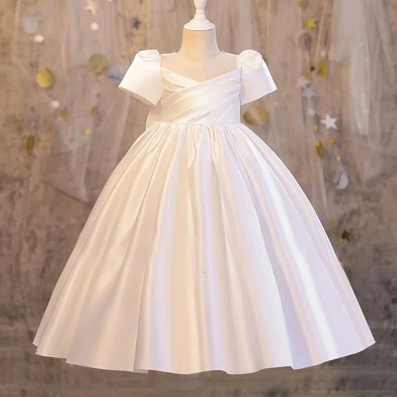 Girls Party Dresses Summer Luxury Elegant Bow Princess Dress Kids Baptism Lace Wedding Vest Birthday Evening Clothes 1-16 Year Z250904