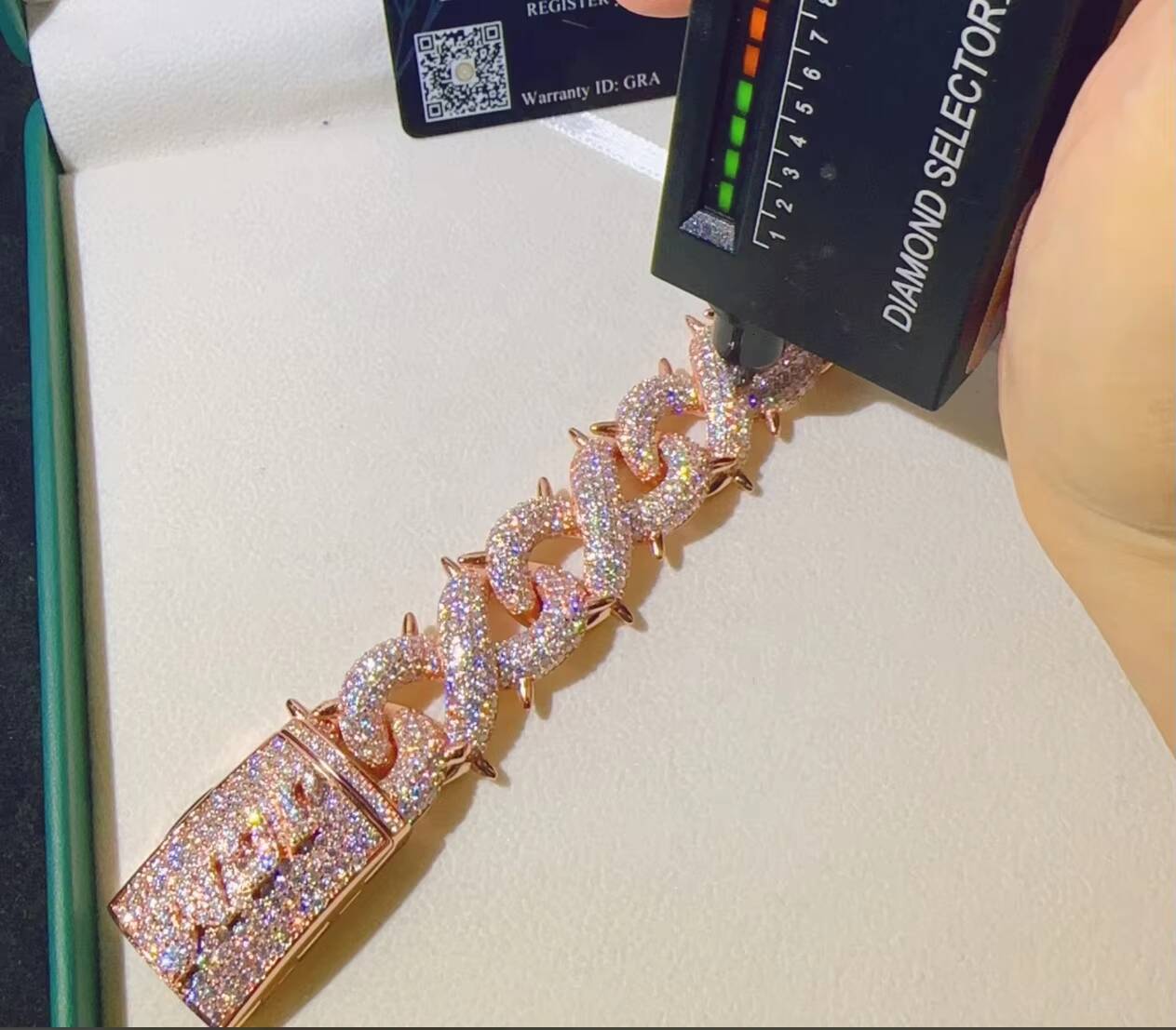 Sterling Silver 925 D Color VVS Moissanite Diamond Iced Out Custom Hip Hop Fine Jewelry Cuban Link Chain Bracelet