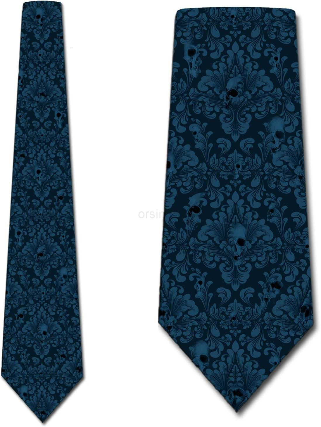 Ties Mens Damask Necktie Halloween Tie for Men Conservative Holiday PrintW250904