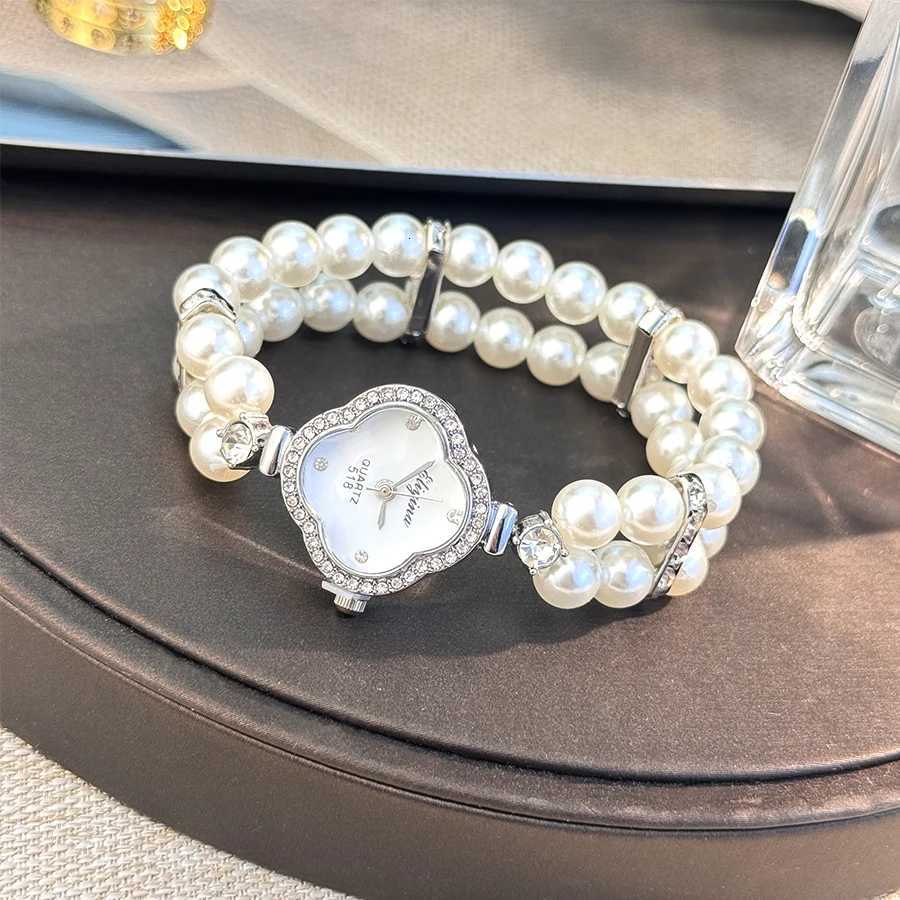 Classic Diamond Encrusted WATCH Case Lazy Elastic Pearl Bracelet Fashion Quartz WATCH X250904