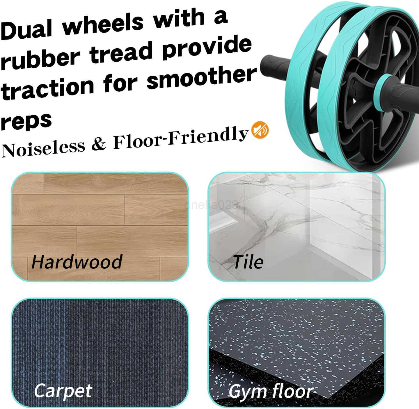 Ab roller wheel abdominal exercise core workout weight loss no noise easy to assembling light weight perfect home gym equipment for men women W250904