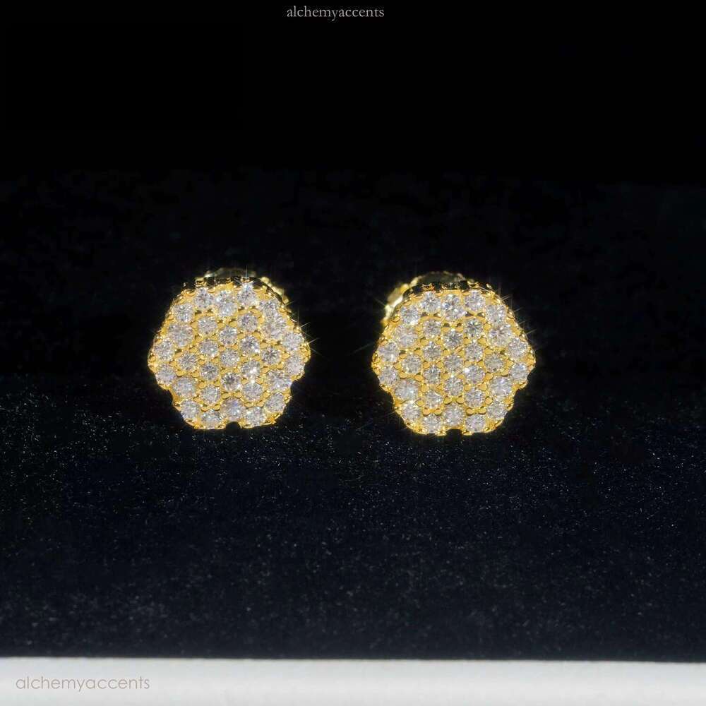 Cheapest Earring Hip Hop Jewelry Gold Plated Sterling Sier Iced Out VVS Dia Moissanite Screw Stud Earrings
