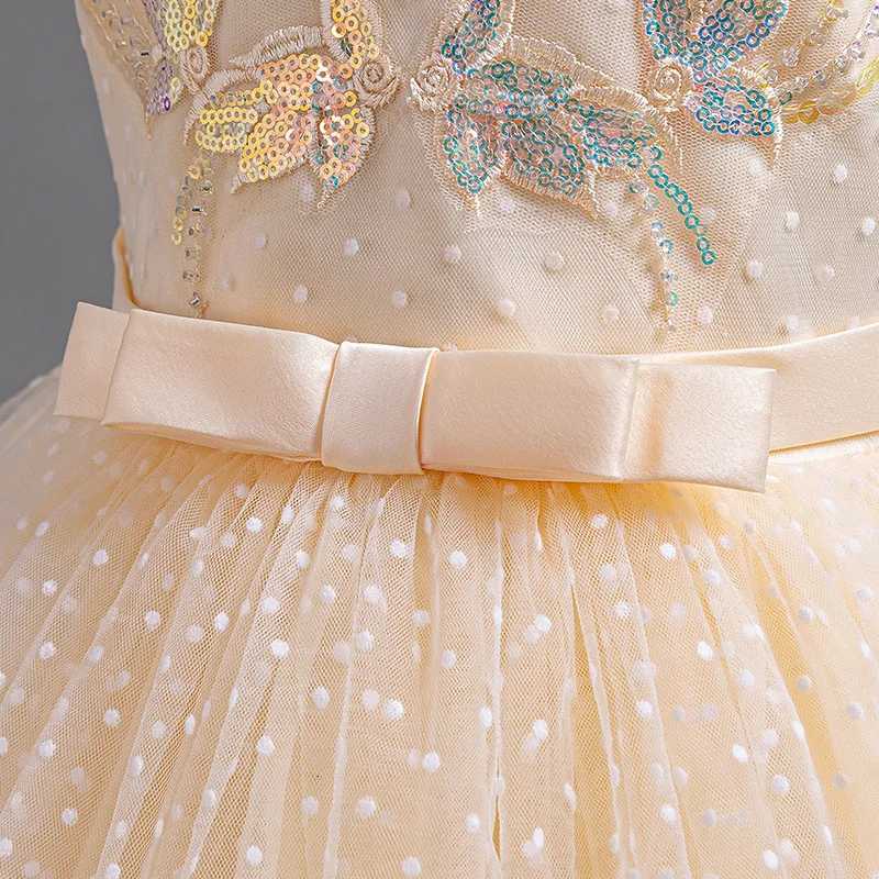 A118 2-10 Years Girls Formal Princess Dress Girl Elegant Birthday Party Sleeveless Flowers Dresses Ceremony Clothes Z250904