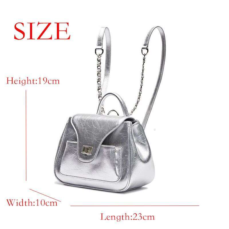 Luxury bag Korean new niche women's clothing fashion oil wax leather shoulder bag sier chain designer stray bag backpack