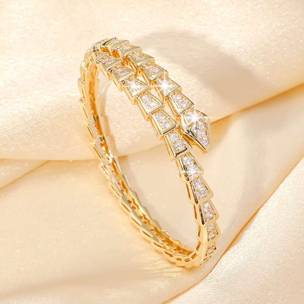 DH collections Women's Popular Round Diamond Full Zircon Bracelet, Ladies' Light Luxury Temperament Circular Bangle, Cross - border Best - s